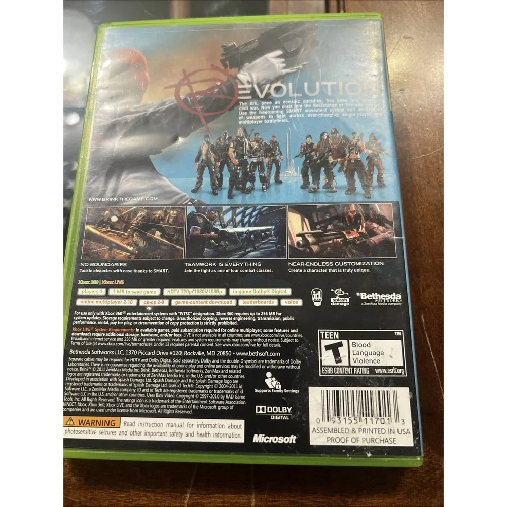 Brink (Microsoft‎ Xbox 360, 2011)